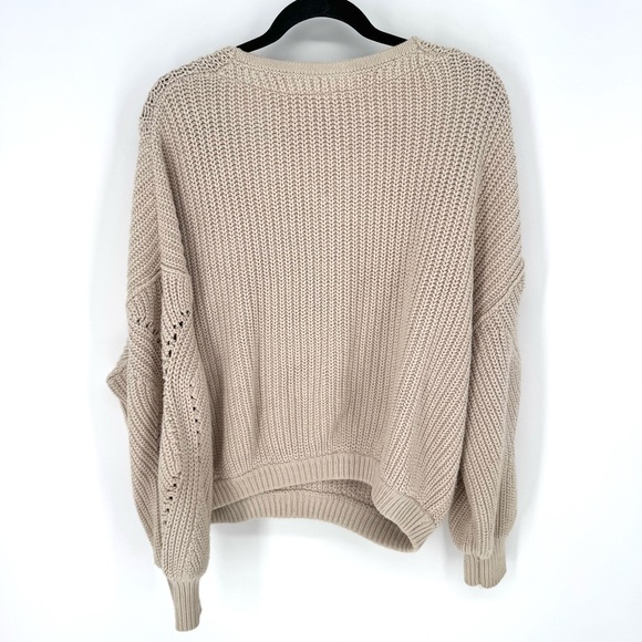 Free People Cream V-Neck Sweater - Picture 2 of 6